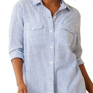 Tommy Bahama Women's Shoreline Stripe Boyfriend Shirt